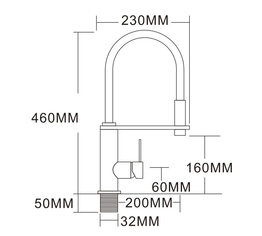 High quality polished brass body single handle kitchen sink faucet mixer