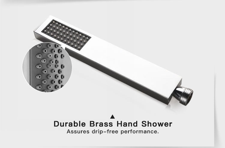 Square Chrome Bathtub Mixer Tap Brass Bathroom Copper Floor Mount Freestanding Tub Filler