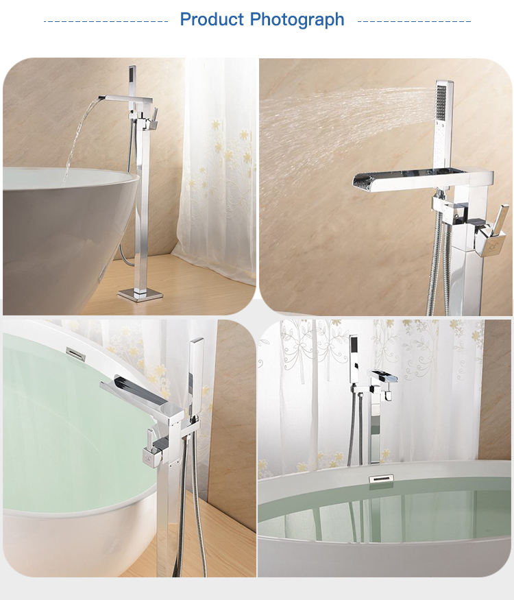 cUPC Freestanding Bath Faucet Brass Body Bathtub Shower Water Faucets with Handheld Sprayer