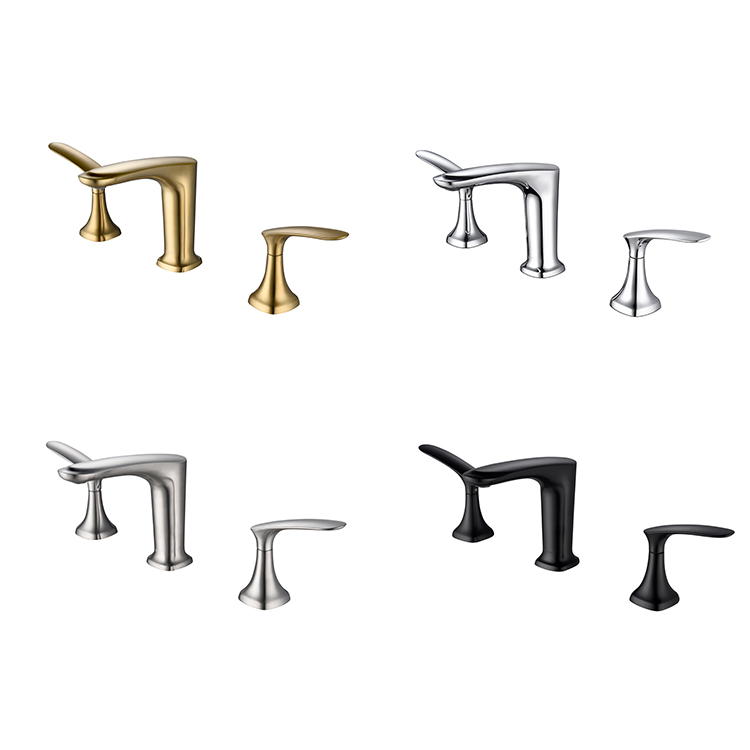 Factory Price Blackened 8" Widespread Bathroom Hand Washing Three Holes Brass Faucet For Basin