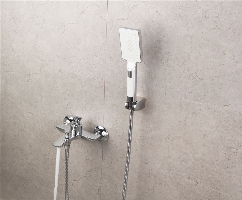 Bathroom Brass Chrome Shower Mixer Water Diverter Bathtub Mixer With Spout