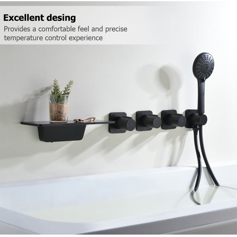 Wall Mounted Shower Mixers Water Fall Tap For Bathtub Faucets Conceal Hidden 5 Holes Bathroom Mixer Faucet Concealed Bath
