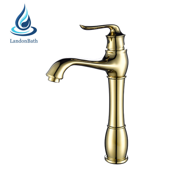Mezclador de baño vintage dorado cepillado