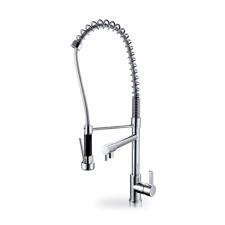 Pull Down Brass Mixer Spring Kitchen Faucet With Spray Torneira Cozinha Flexivel