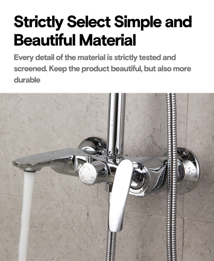 Brass faucet and bath combined bath shower set round