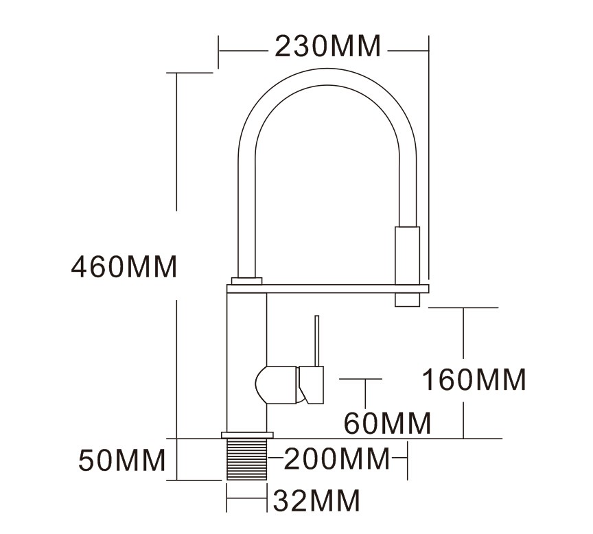 High quality polished brass body single handle kitchen sink faucet mixer