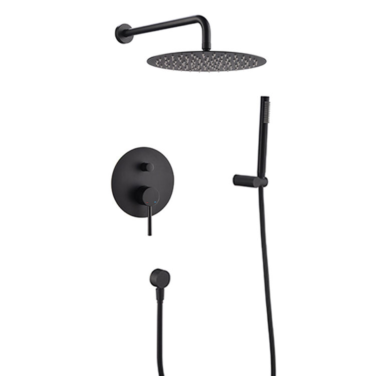 Brass Material Roundness Bathroom Concealed Shower Set Single Handle Design Wall Hung Bath Tap