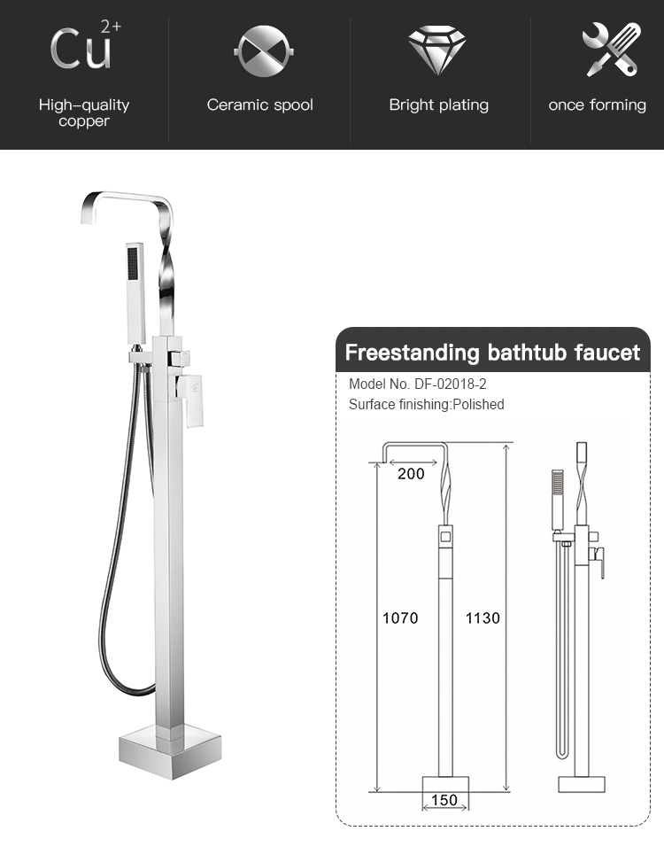 Factory Price Copper Free Standing Mixer Tap Faucet Hot for Bathtub