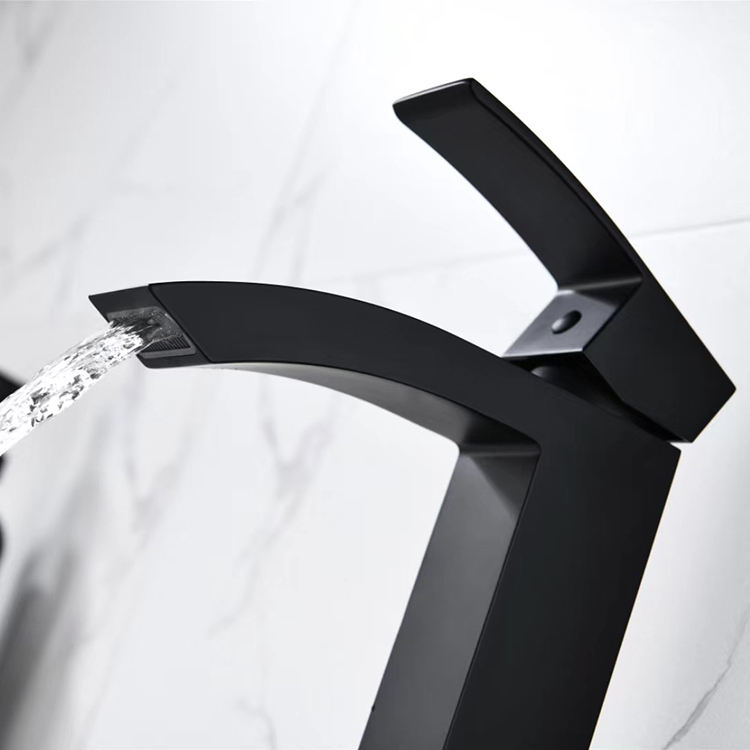 Bathroom Deck Mount matte black faucet