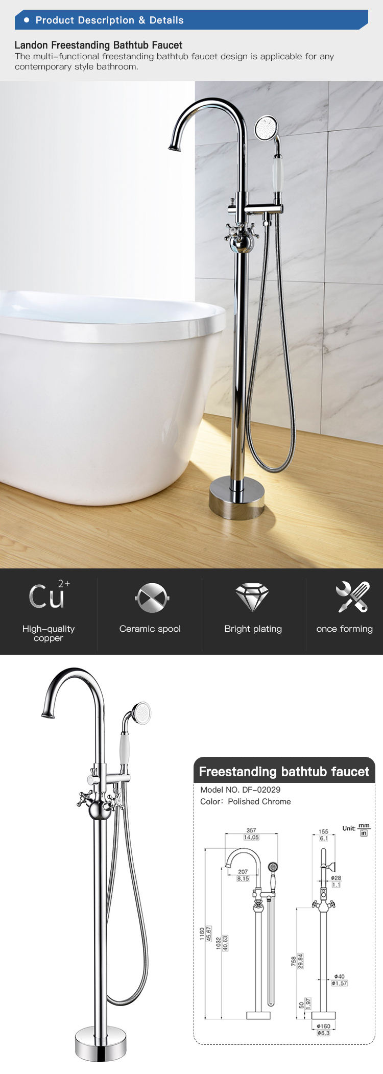 freestanding faucet for soaking tub