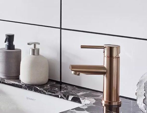SUS304 rose gold Color Basin mixer