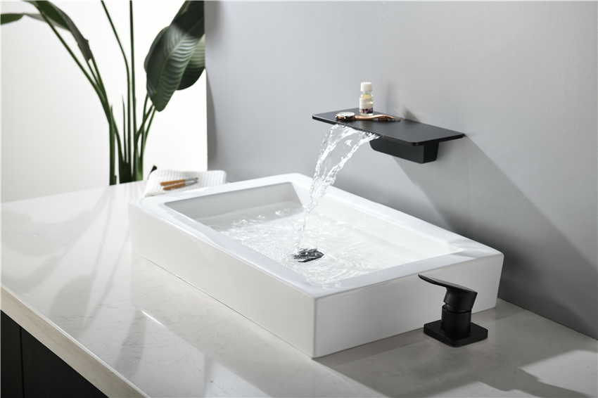 Wall Mounted Basin Mixer Faucet Black Taps Tap Wash Gold Bathroom Faucets Modern Brass Mount