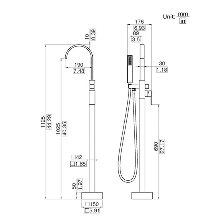 Floor Mount Tub Filler