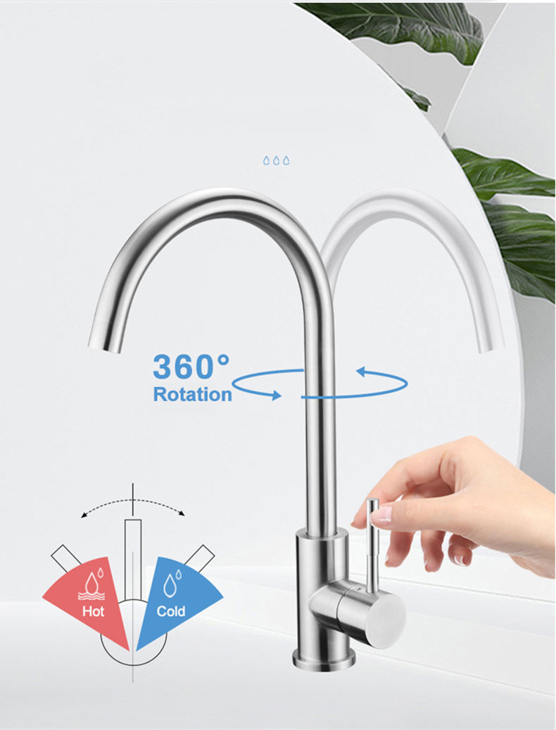 Modern Style Single Hole Bathroom Sinks Faucets Deck Mounted Handle Kitchen Sink Faucet Commercial Mixer Water Tap Best Selling