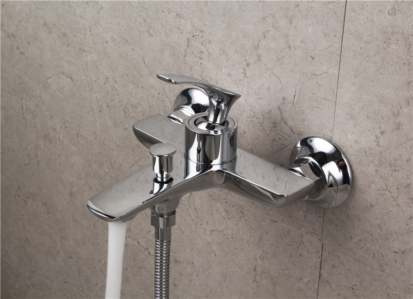 Wall Mounted Brass Bathtub Shower Mixer Tap Faucet Single Handle Mount Waterfall For Tub Wall-mount Bath Rain-style