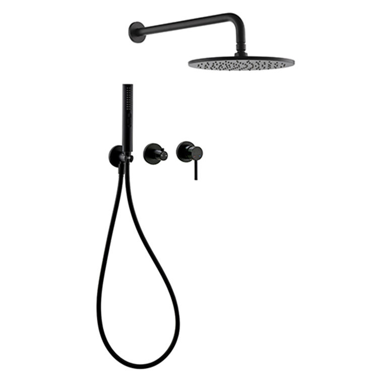 Wholesale Faucet Shower Jiangmen Adjustable Shower Head With Handshower Set 8/10/12 Inch Black Rainfall Showerhead