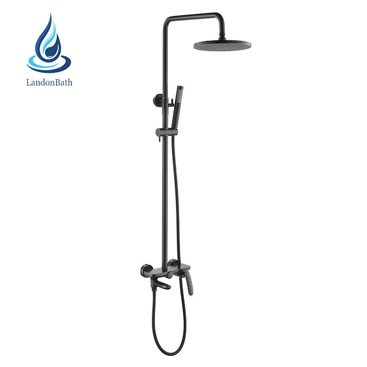 Bathroom Wall Mounted Rotatable Bath & Shower Mixer Tap Brass Bathtub Shower Faucet Set Soild Brass