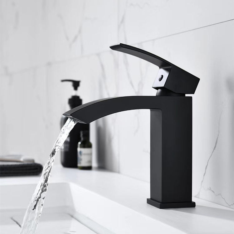 Bathroom Deck Mount matte black faucet