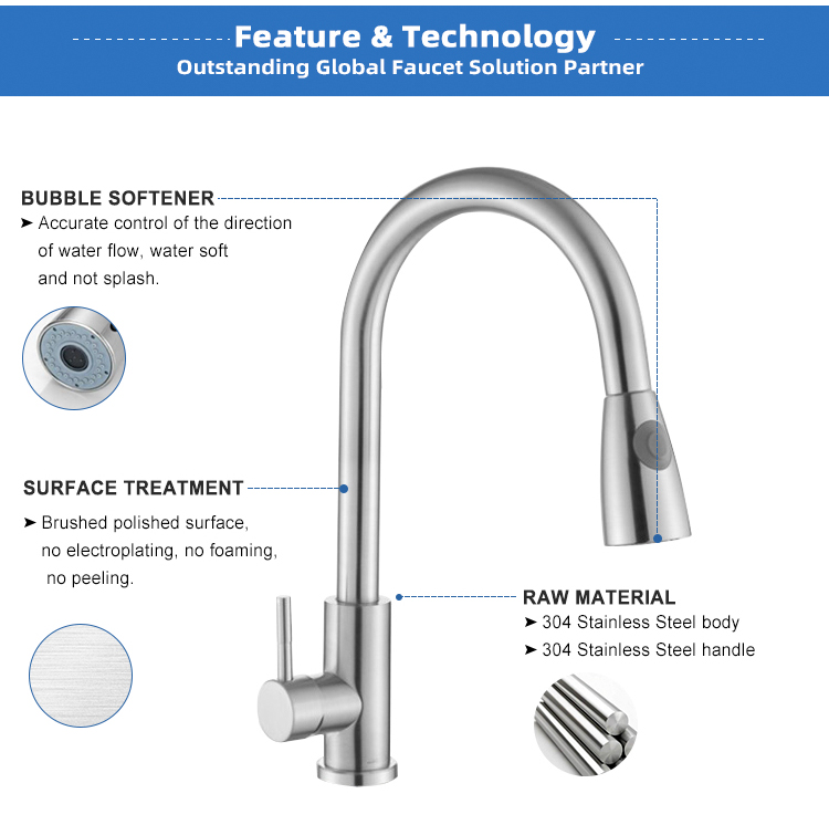 Hot sale gooseneck pulldown kitchen sink faucet mixer china water tap factory llaves de agua para cocina