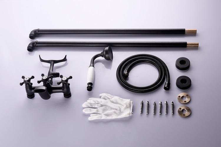 Orb Black Bath Tub Faucet Floor Mount Antique Filler Brass Shower Mixer Taps Faucets Hand Tap