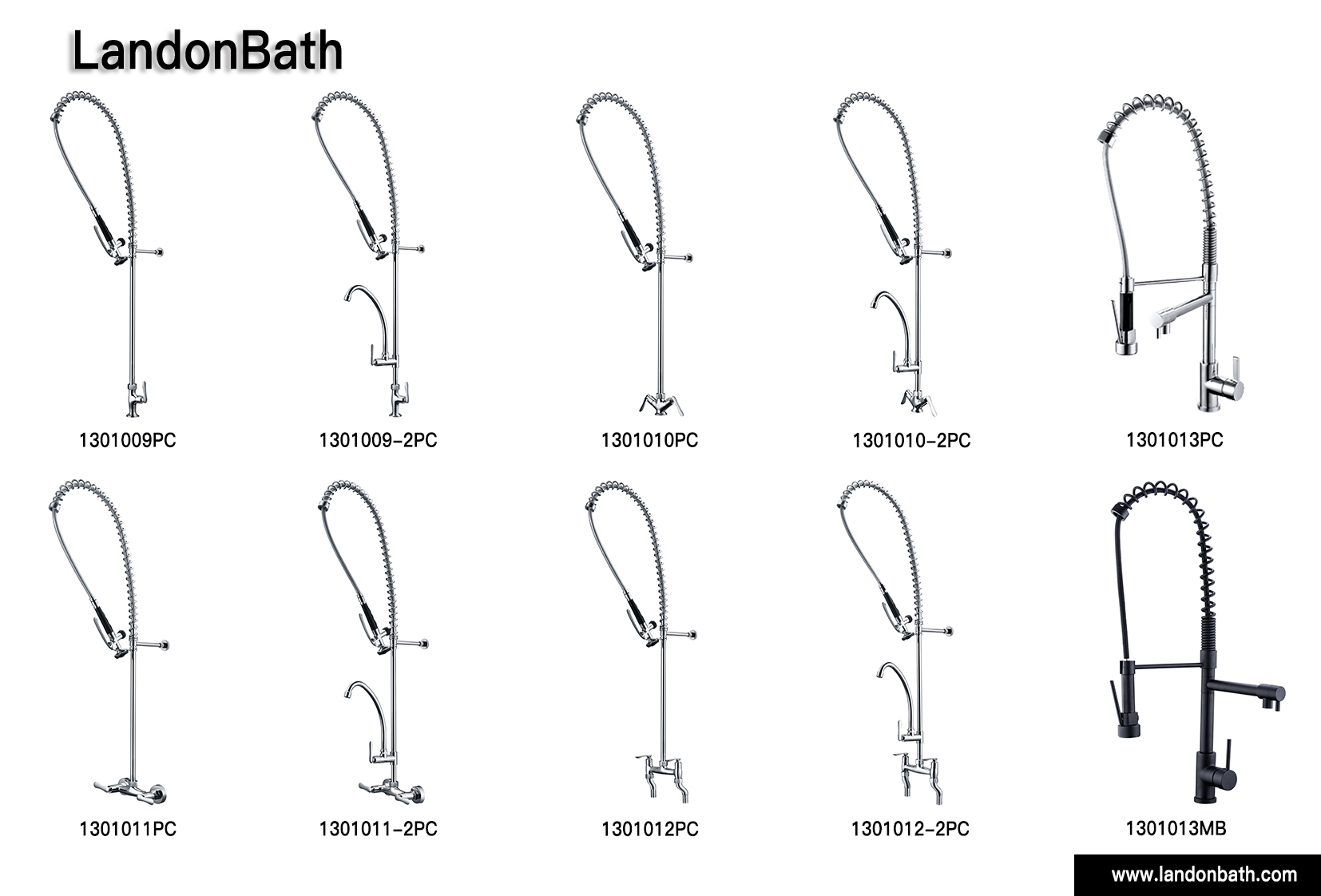 Factory Derectly Restaurant Style Kitchen Faucet Commercial Sink Faucet With High Pressure Prerinse Sprayer