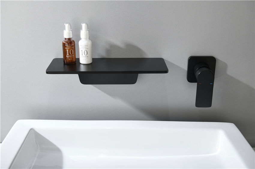 black widespread basin faucet