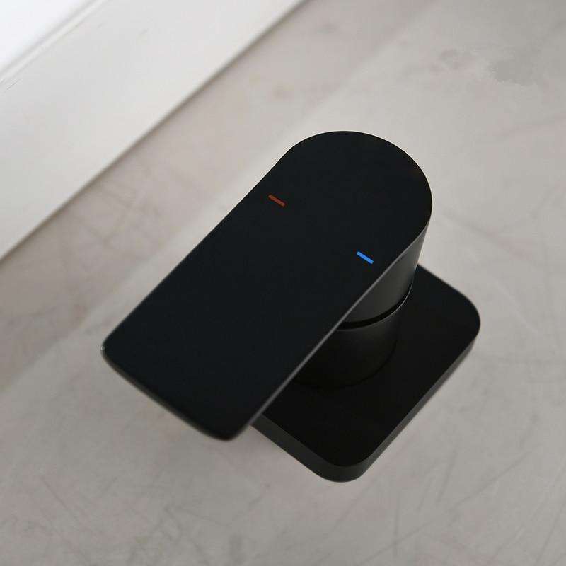 black widespread basin faucet