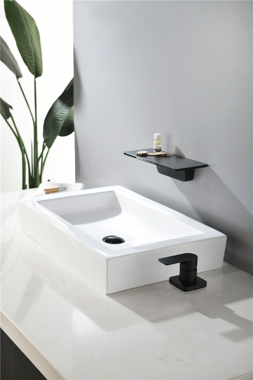 Bathroom Basin Mixer Waterfall Faucet Deck Mount Taps Mixers Washbasin Spout Tall Faucets Black Wall Mount Tap
