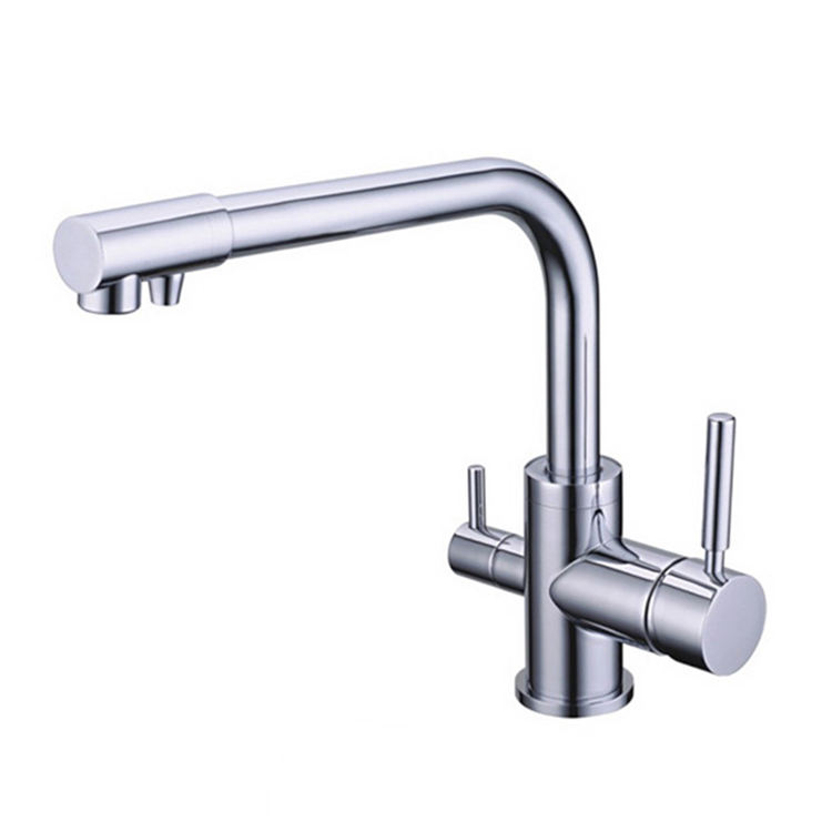 3 Way Dual Handle Sink Taps Purifier Copper Kitchen Faucet