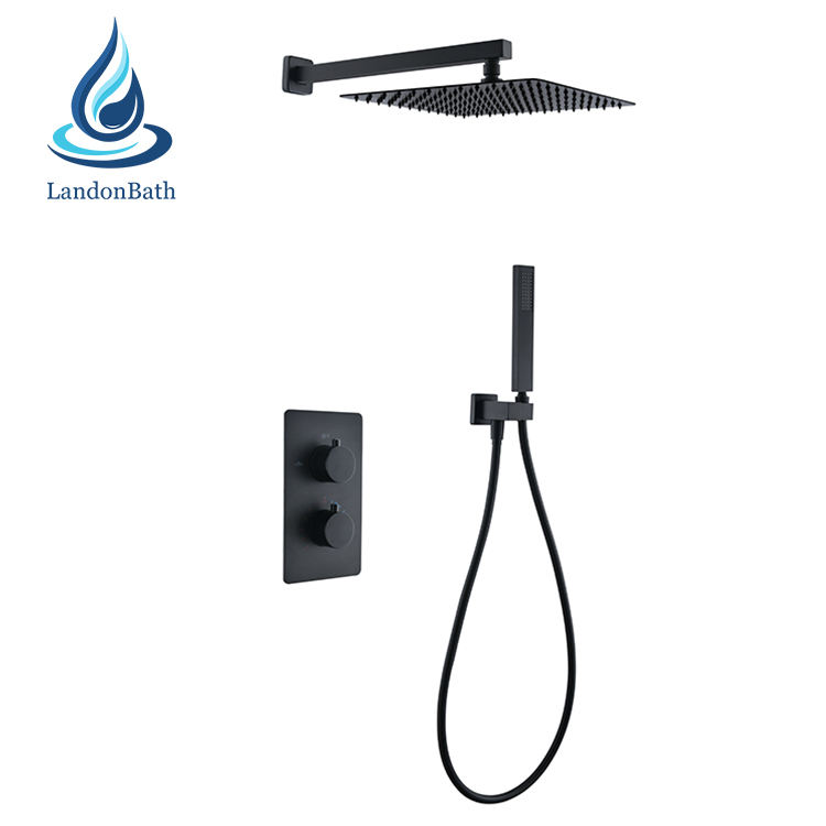 EU Wras Concealed 8" Plastic Head Thermostatic Shower Mixer Faucet Tap Manufacturers Shower Carbide Tap