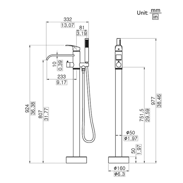 free standing tub with wall mount faucet