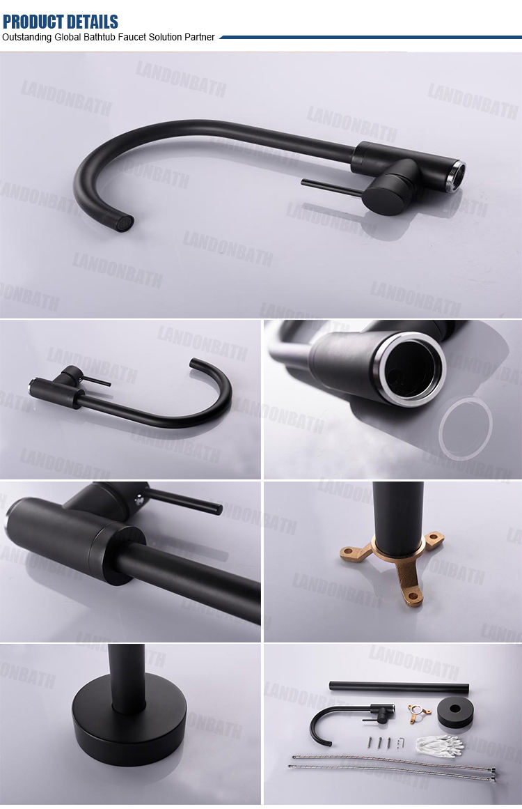 European Electroplated Matte Black Stand Mixer Bath Bathroom Watermark Floor Standing Tapware Design Alone Free Shower Faucet