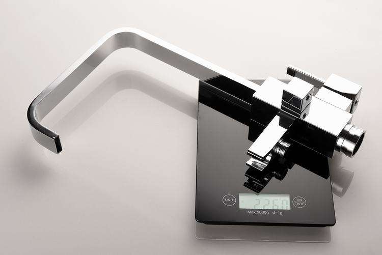 Square Chrome Bathtub Mixer Tap Brass Bathroom Copper Floor Mount Freestanding Tub Filler