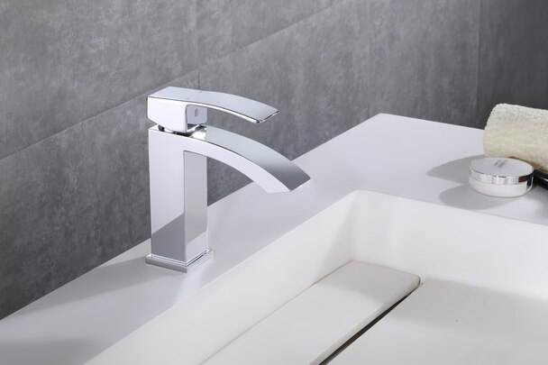 Grifo monomando para lavabo de agua fría y caliente de latón