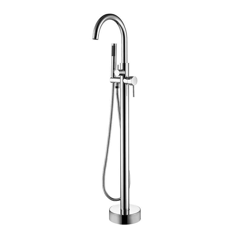 Large High Flow Rate Floorstanding Bathtub Filler Faucet Mixer DF02043