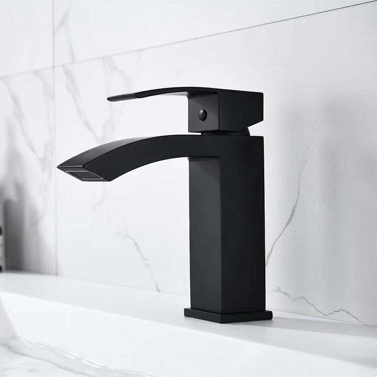Bathroom Deck Mount Single Hole Matt Black Washbasin Water Tap Basin Faucet Torneira Preta