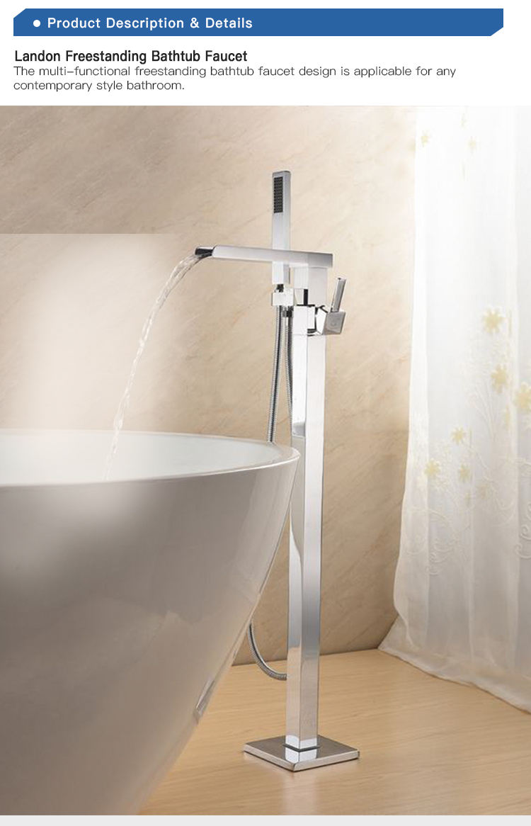 cUPC Freestanding Bath Faucet Brass Body Bathtub Shower Water Faucets with Handheld Sprayer