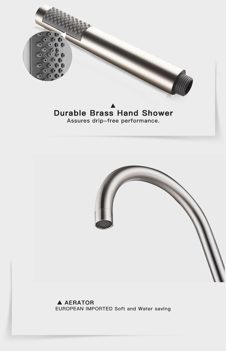 Cross handle floor mounted free standing bathtub shower faucet bathroom products