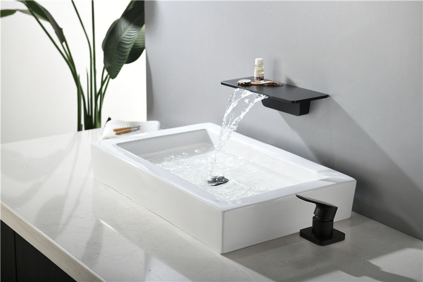 Wall Mounted Basin Mixer Faucet Black Taps Tap Wash Gold Bathroom Faucets Modern Brass Mount