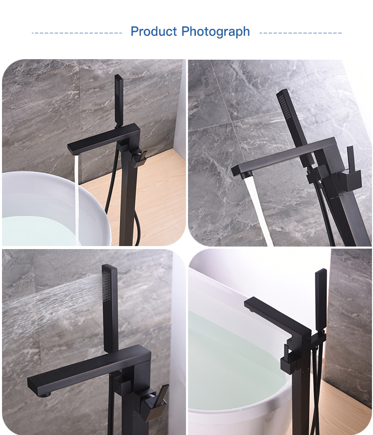 Hot factory direct floor free stand black shower faucets bathtub faucet for sale price