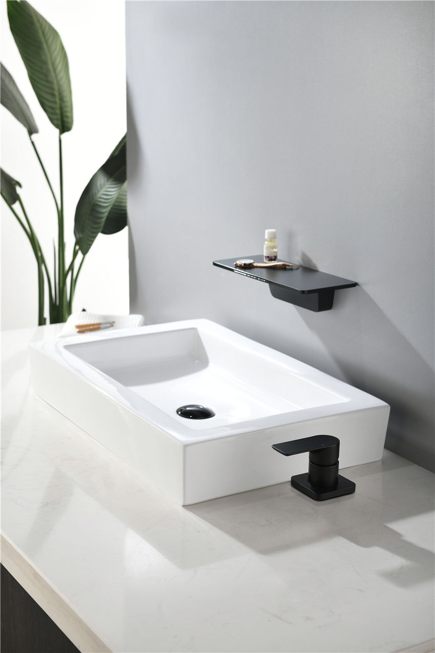 Bathroom Basin Mixer Waterfall Faucet Deck Mount Taps Mixers Washbasin Spout Tall Faucets Black Wall Mount Tap