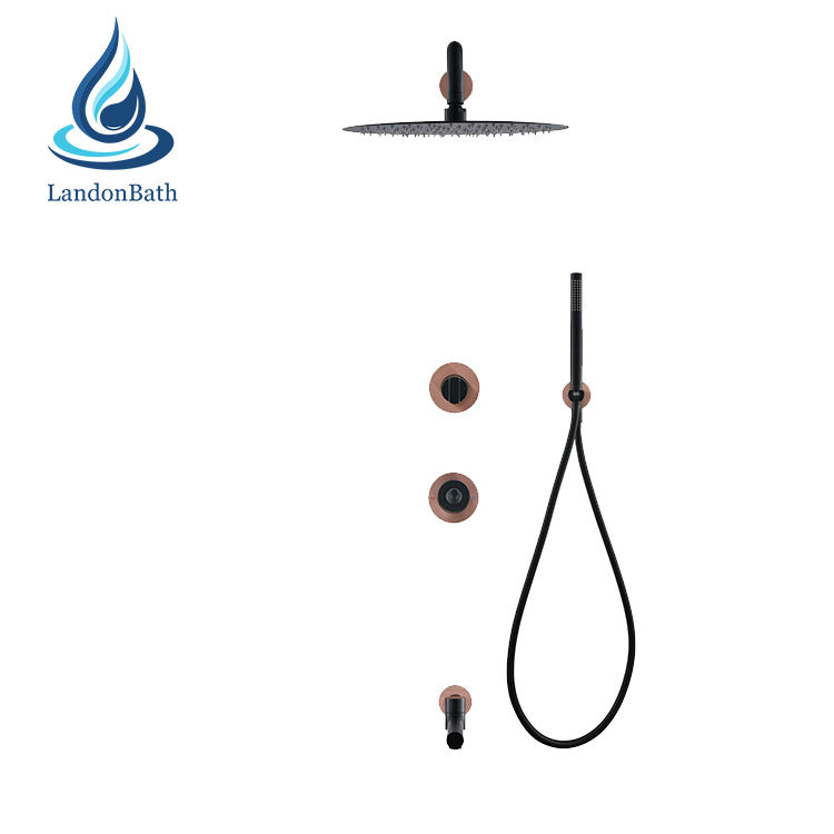Vintage Design Black Shower Faucets Rainfall Ceiling Mount Rain Mounted Set Mat High Quality Bath Wall System Matte Head