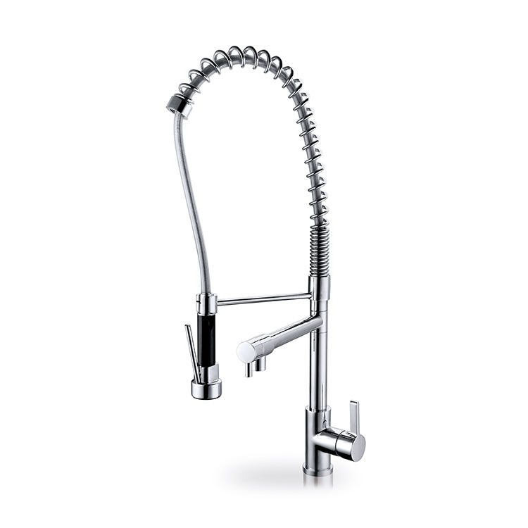 Grifo de agua de cromo de latón comercial Grifo de fregadero de cocina ajustable