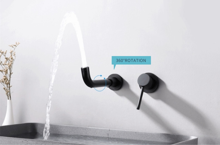 Wall Basin Bath Tap Brass Bathtub Sink Wash Hand Faucet Bathbasin Tap Black Zwart Kraan